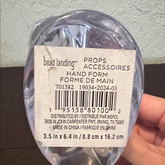 # 0476 - Artistic Lavender Glass Hand Sculpture - Picture 4 of 4